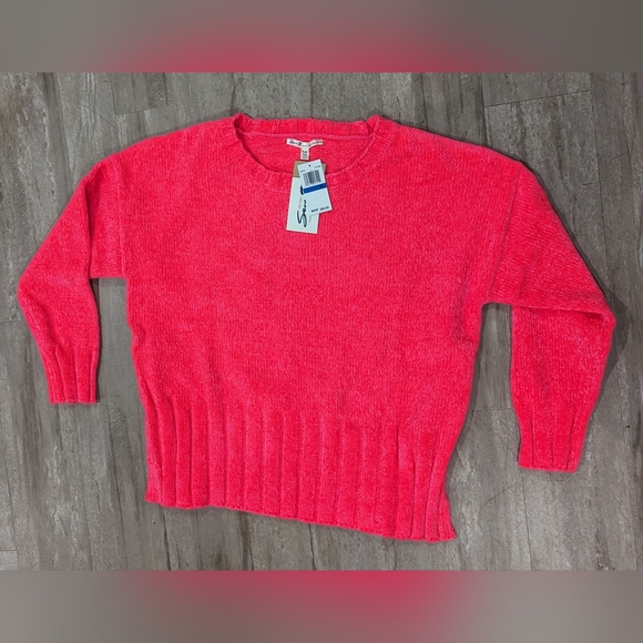 Seven7 Chenille Pullover Sweater Hot Pink Size XL Popcorn Knit Textured Soft - Picture 4 of 4